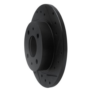 Nissan Tsuru Brake Rotor (1) - Front Right - R1 Concepts - Drilled & Slotted - Black - `86-`06